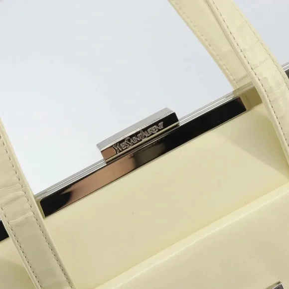 Yves Saint Laurent Cream Leather Hand Bag - Picture 10 of 12
